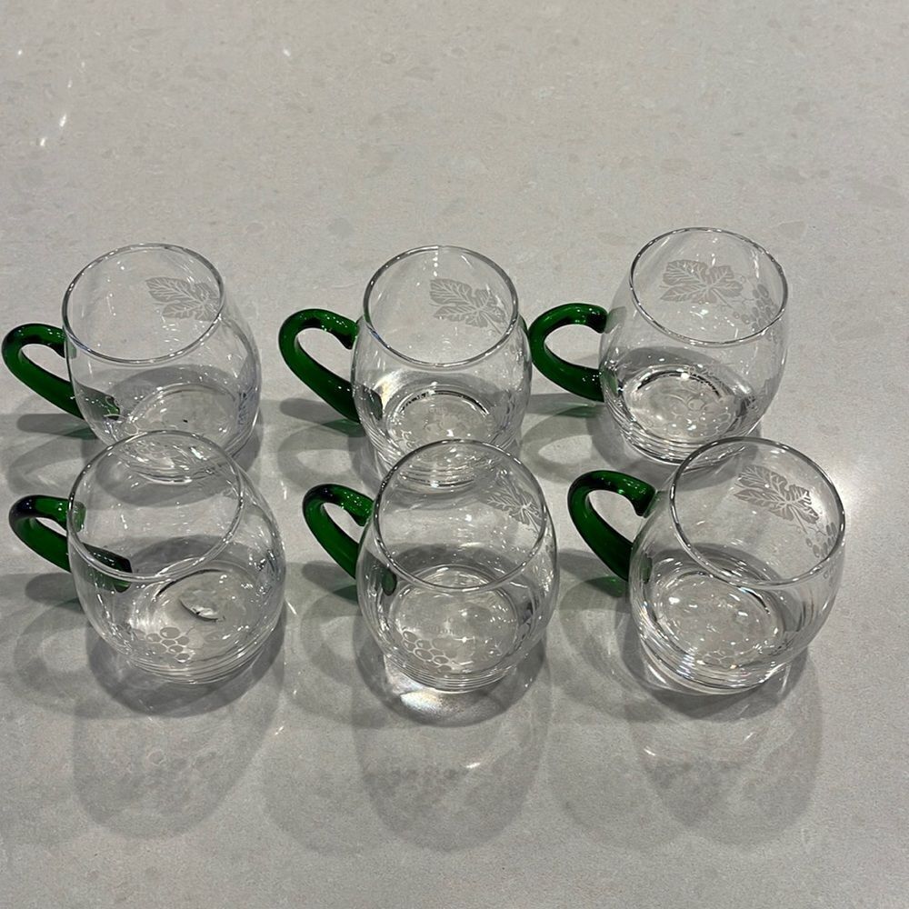 Bockling wine cups made in Germany, 6 included in sale, excellent shape.